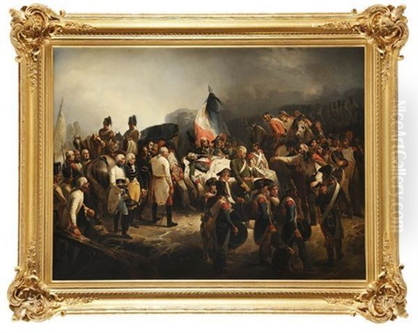 Le General Autrichien Kray Rend Hommage Au General Marceau Le 21 Septembre 1796 Oil Painting by Francois Bouchot