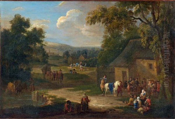 Paysage Anime De Personnages Oil Painting by Adriaen Frans Boudewyns the Elder