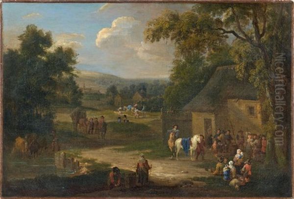 Paysage Anime De Personnages Oil Painting by Adriaen Frans Boudewyns the Elder