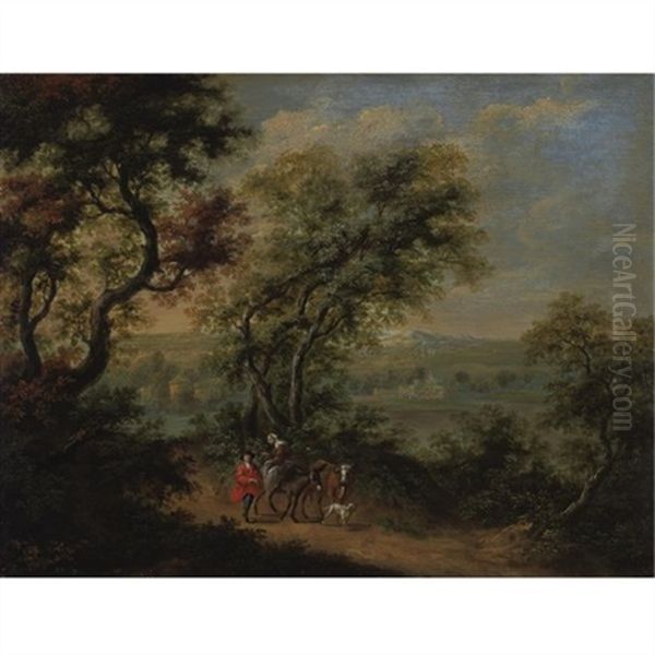 Landscape With Figures Oil Painting by Adriaen Frans Boudewyns the Elder