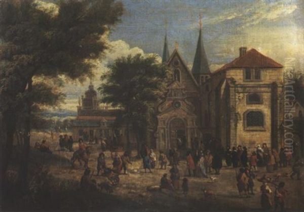 Kirche Auf Dem Land Oil Painting by Adriaen Frans Boudewyns the Elder