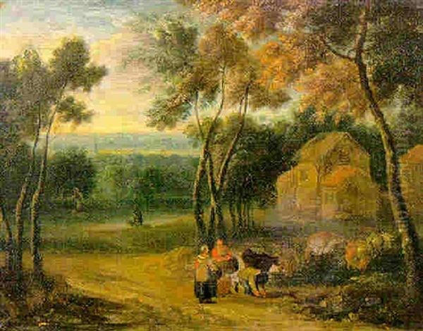 Paysage De Campagne Anime Oil Painting by Adriaen Frans Boudewyns the Elder