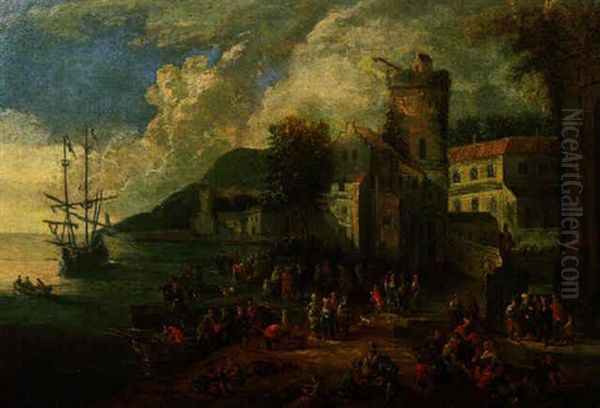 Sudliche Hafenstadt Oil Painting by Adriaen Frans Boudewyns the Elder