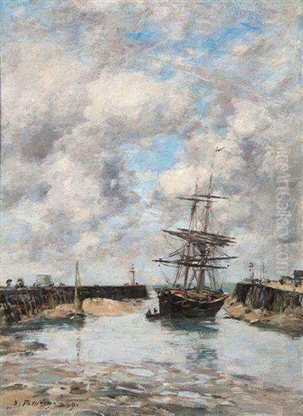 Vieux Village Oil Painting by Eugene Boudin