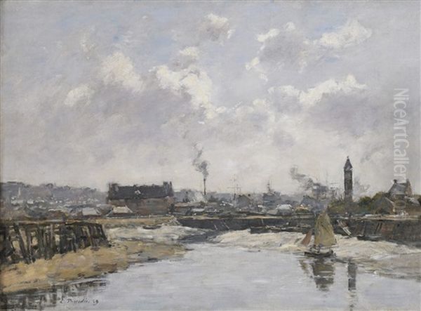 Vieux Village Oil Painting by Eugene Boudin