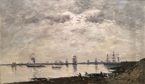 Vieux Village Oil Painting by Eugene Boudin