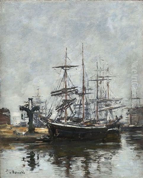 Vieux Village Oil Painting by Eugene Boudin