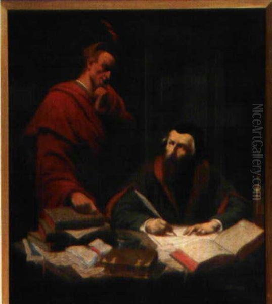 Faust Et Mephistopheles Oil Painting by Pierre Henri Bouet