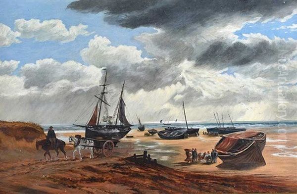 Bringing In The Catch Oil Painting by Samuel Bough