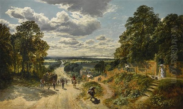 London From Shooters Hill Oil Painting by Samuel Bough