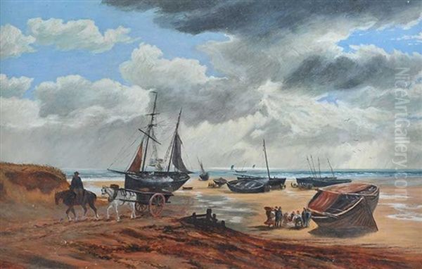 Bringing In The Catch Oil Painting by Samuel Bough