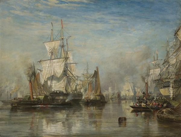 Shipping In The Pool Of London Oil Painting by Samuel Bough