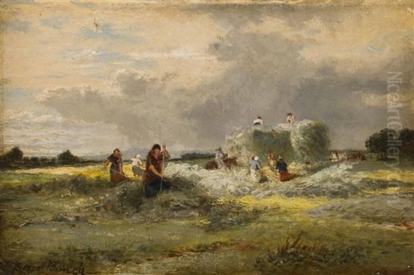 Harvest-time Oil Painting by Samuel Bough