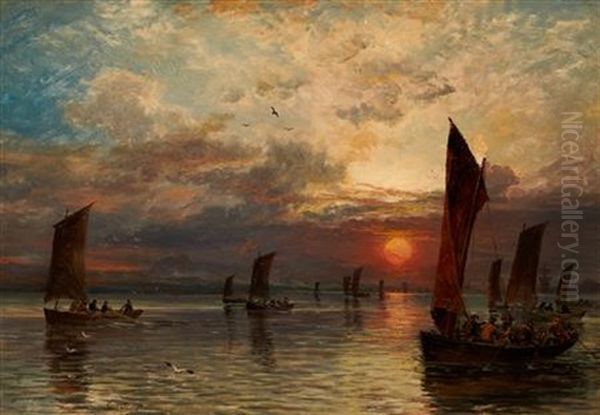 The Departure Of The Fleet Oil Painting by Samuel Bough