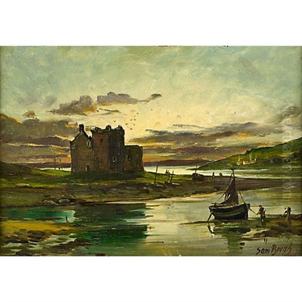 A Ruined Castle By An Estuary by Samuel Bough