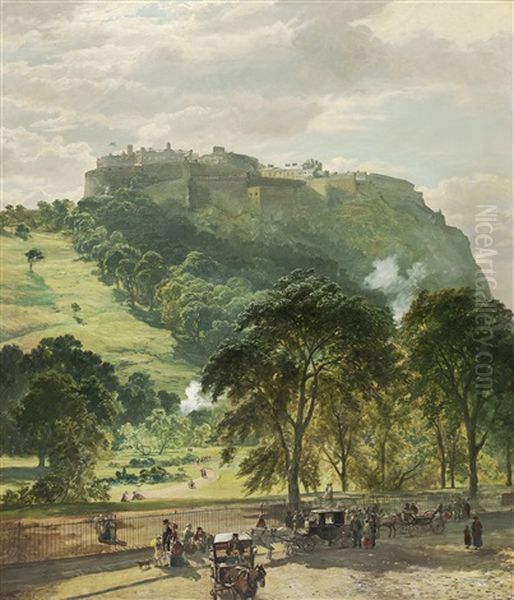 Edinburgh Castle From Princes Street Oil Painting by Samuel Bough