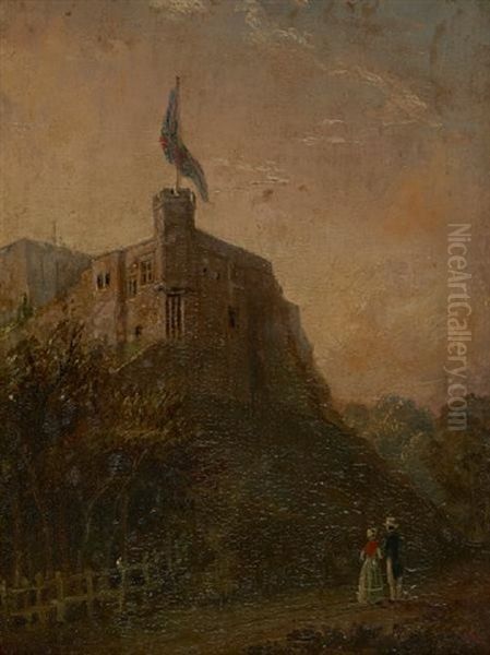 Queen Mary's Tower Carlisle Castle (+ Entrance Gate, Carlisle Castle; 2 Works) Oil Painting by Samuel Bough