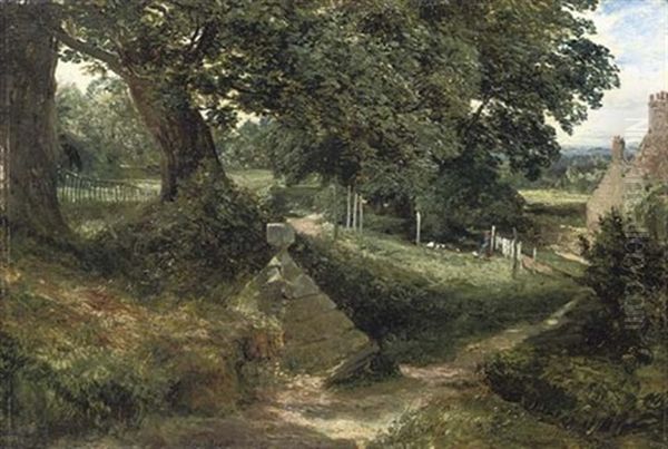 Queen Mary's Well, Barncluith Oil Painting by Samuel Bough