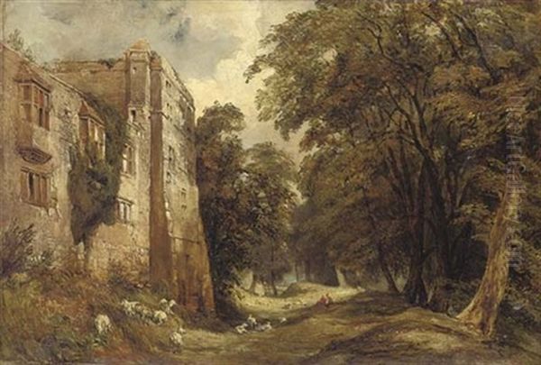 A Castle Oil Painting by Samuel Bough