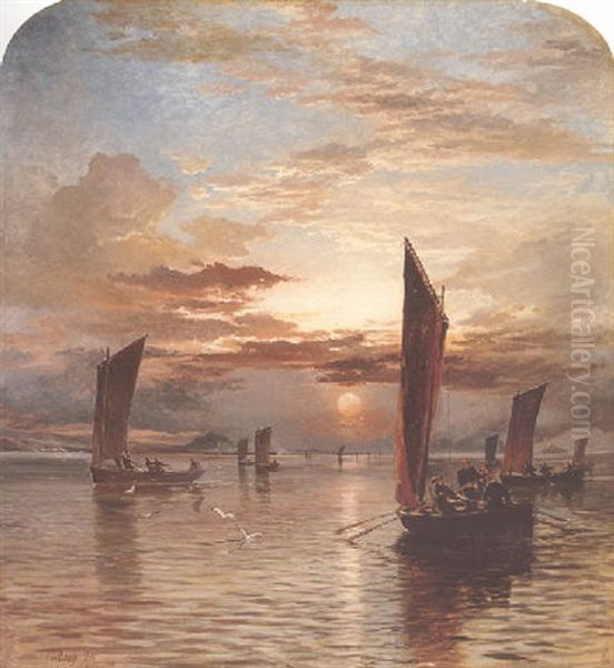 Sunset Over The Forth Oil Painting by Samuel Bough