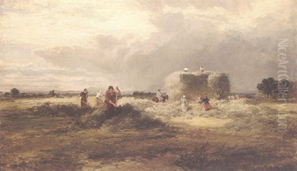 Haymaking Oil Painting by Samuel Bough