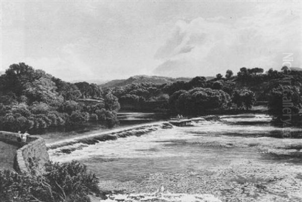 The Weir, Lancaster Oil Painting by Samuel Bough