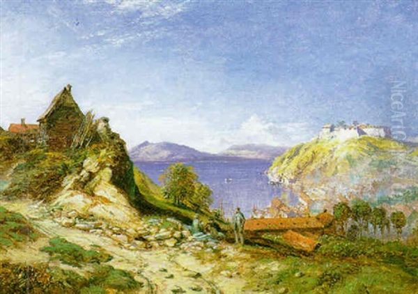 The Artist Sketching Near Bergen, Norway Oil Painting by Samuel Bough