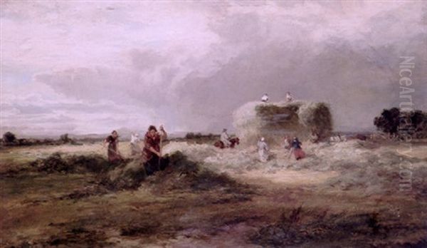 Harvesting Oil Painting by Samuel Bough