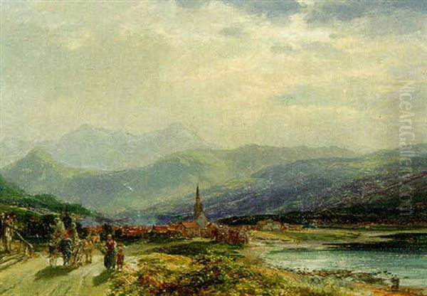 Travelling In Vossevangen, Norway Oil Painting by Samuel Bough