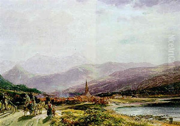 Travelling In Norway-vossevangen Oil Painting by Samuel Bough