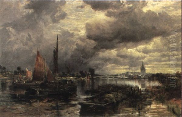 Hemley On Thames Oil Painting by Samuel Bough