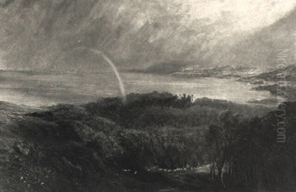 A Prospect Of Edinburgh From Above Barnbougle Castle, Dalment Estate Oil Painting by Samuel Bough