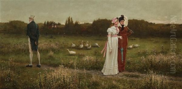 Ladies In Conversation Oil Painting by George Henry Boughton