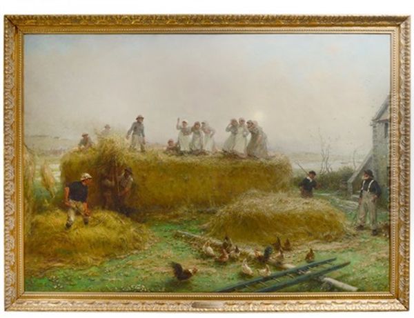 Dancing Down The Hay Oil Painting by George Henry Boughton