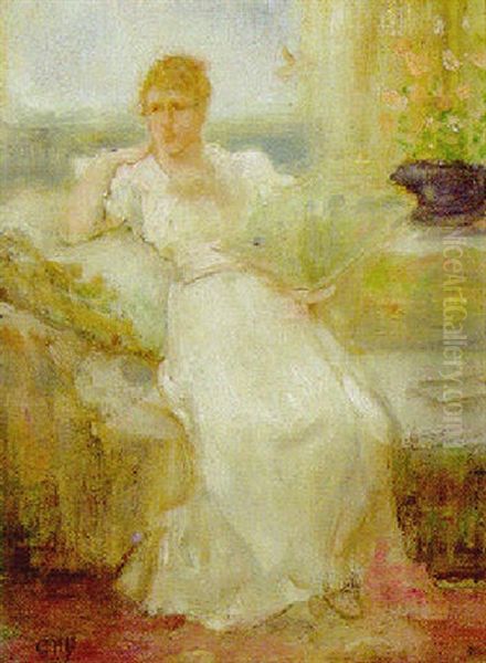 A Lady Holding A Fan Oil Painting by George Henry Boughton