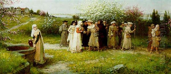 Ladies Of The Well Oil Painting by George Henry Boughton