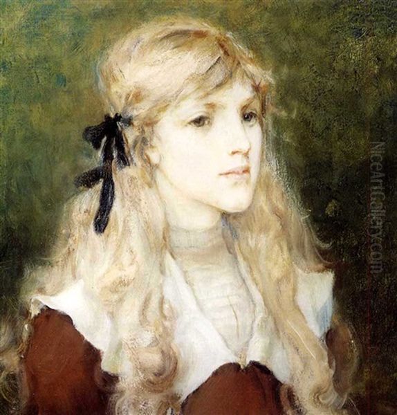 Portrait Of Esme Robb, Bust Length Oil Painting by George Henry Boughton