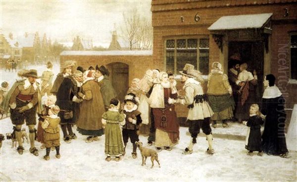 New York's Day, New Amsterdam Oil Painting by George Henry Boughton