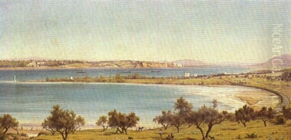 Le Canal De Ferryville, Bizerte, Tunisie Oil Painting by Auguste Bougourd