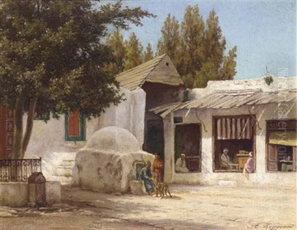 Tombeau D'abdullah Bin Abdullah Oil Painting by Auguste Bougourd