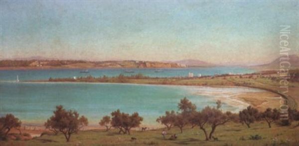 Ferryville, Entree De L'arsenal Oil Painting by Auguste Bougourd