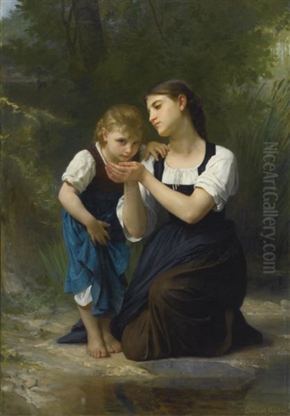 La Coupe Improvisee Oil Painting by Elizabeth Jane Gardner Bouguereau