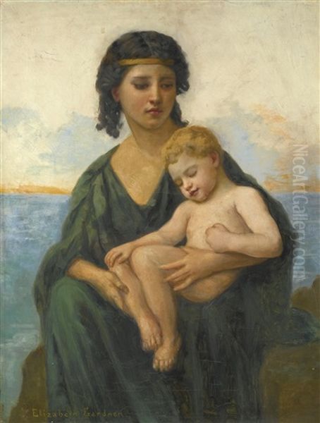 By The Seaside Oil Painting by Elizabeth Jane Gardner Bouguereau