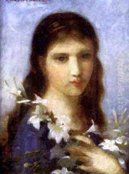 Portrait Of A Woman Oil Painting by Elizabeth Jane Gardner Bouguereau