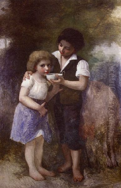 Le Bol De Lait Oil Painting by Elizabeth Jane Gardner Bouguereau