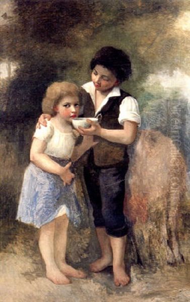 Le Bol De Lait Oil Painting by Elizabeth Jane Gardner Bouguereau