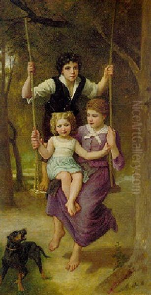 Playmates Oil Painting by Elizabeth Jane Gardner Bouguereau