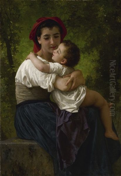 Le Petit Calin Oil Painting by William-Adolphe Bouguereau