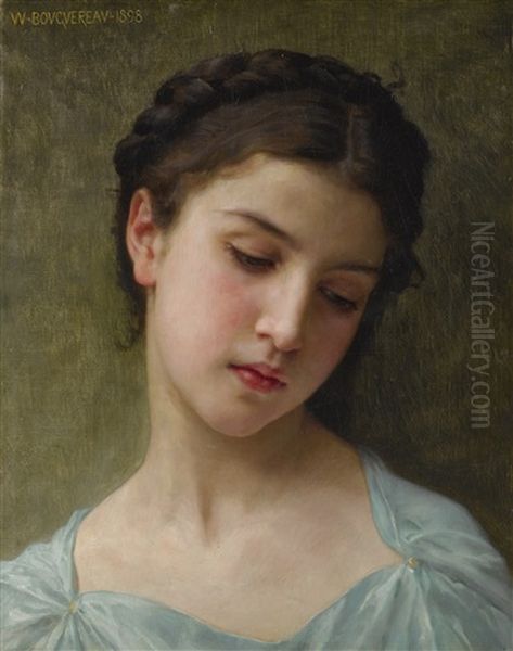 Portrait De Jeune Fille Oil Painting by William-Adolphe Bouguereau