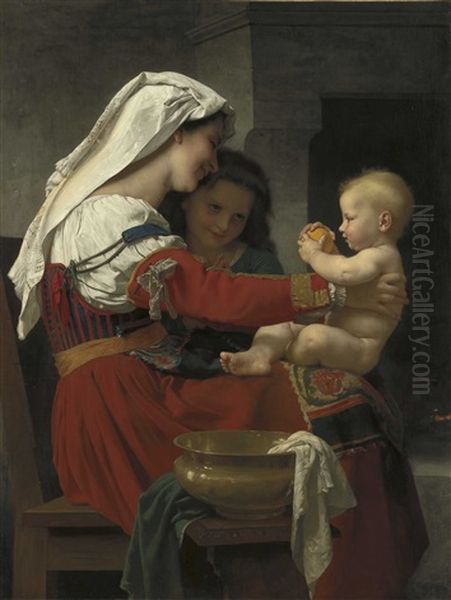 Admiration Maternelle - Le Bain Oil Painting by William-Adolphe Bouguereau